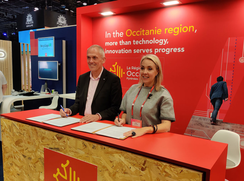 Antoine Petit, PDG du CNRS et Nadia Pellefigue, vice-présidente de la Région Occitanie