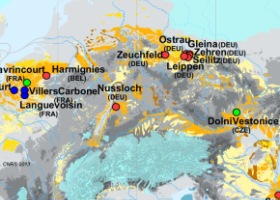 carte montrant les lieux d'étude de dépôts de sédiments éoliens