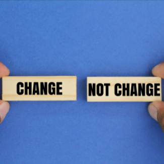 Illustration montrant le choix entre "changer" et "ne pas changer"