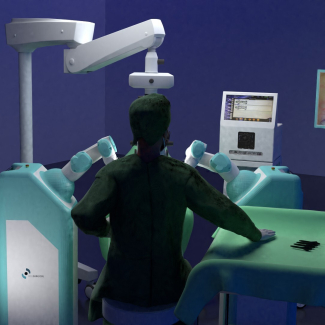 Illustration du dispositif de chirurgie rétinienne assistée par robot