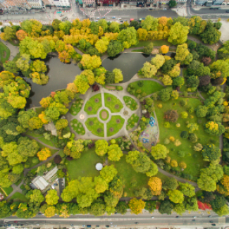 Vue aérienne de St Stephen's Green