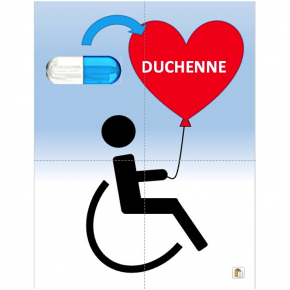 Illustration chaise roulante et Duchenne